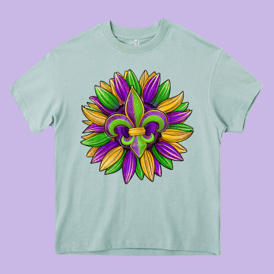 Mardi Gras Carnival Sunflower Heavy Core Tee Designed By Jasminsmagicworld