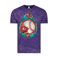 Baseball And Western Roses Teardrop  7 Vintage Tee | Teevron
