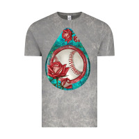 Cloud Rock baseball and western roses teardrop  7 Vintage Tee - BundleAndBundleShop