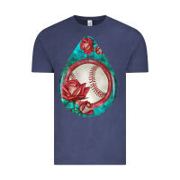 Vintage Denim baseball and western roses teardrop  7 Vintage Tee - BundleAndBundleShop
