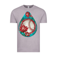 Vintage Zinc baseball and western roses teardrop  7 Vintage Tee - BundleAndBundleShop