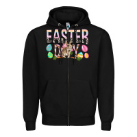 Black Easter Day with rabbit Zipper Hoodie - HowdyJamesFarm