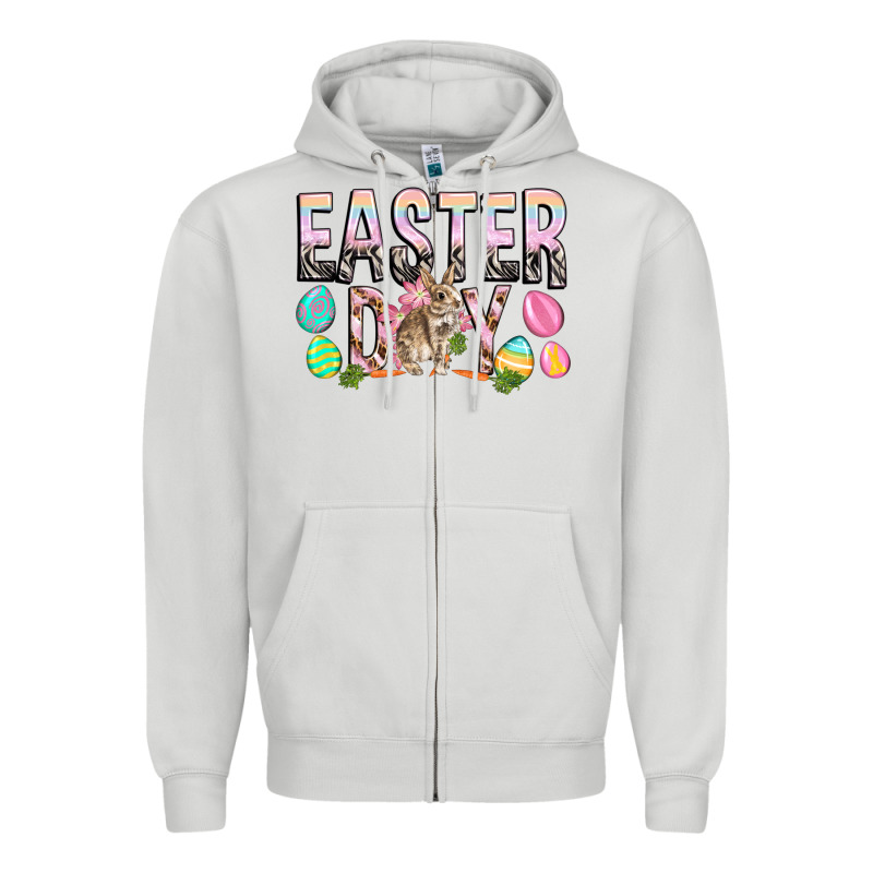 Easter Day With Rabbit Zipper Hoodie by HowdyJamesFarm | Teevron