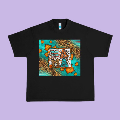 Fall Autumn Leopard Serape Mama Urban Heavy Tee Designed By Lillyallendesigns