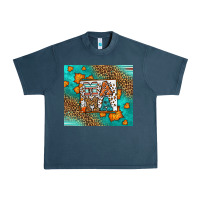Midnight Navy Fall Autumn Leopard Serape Mama Urban Heavy Tee - LillyAllenDesigns