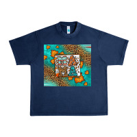 Navy Fall Autumn Leopard Serape Mama Urban Heavy Tee - LillyAllenDesigns