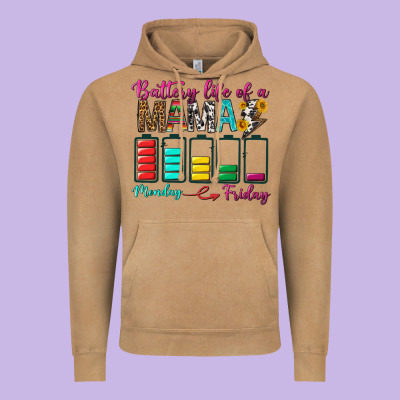 Battery Life Of A Mama Vintage Hoodie Designed By Bundleandbundleshop