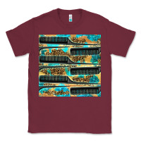 Burgundy Hairdresser Parting Comb With Leopard And Glitter Seamless Pattern Bbs Classic Tee - BundleAndBundleShop