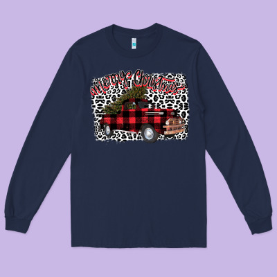 Merry Christmas Truck Long Sleeve Tee Designed By Bettercallsaul