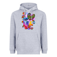 Heather Grey Love pride Heavyweight Hoodie - FaDigitalArtStudio