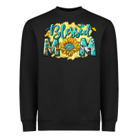 Black Blessed Mom with Sunflowers Heavyweight Sweatshirt - texasbilliewilder
