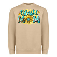 Mushroom Blessed Mom with Sunflowers Heavyweight Sweatshirt - texasbilliewilder