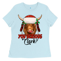 Baby Blue you serious clark highland cow Ladies Tee - Jasminsmagicworld