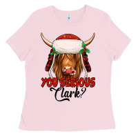 Bubblegum Pink you serious clark highland cow Ladies Tee - Jasminsmagicworld