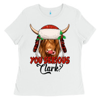 White you serious clark highland cow Ladies Tee - Jasminsmagicworld