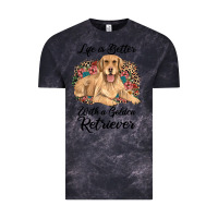 Cloud Black life is better with a golden retriever Vintage Tee - JahusDesignShop