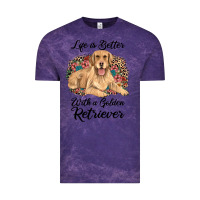 Cloud Purple life is better with a golden retriever Vintage Tee - JahusDesignShop