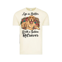 Life Is Better With A Golden Retriever Vintage Tee | Teevron