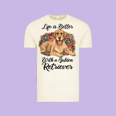 Life Is Better With A Golden Retriever Vintage Tee Designed By Jahusdesignshop