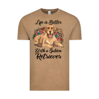Vintage Coffee life is better with a golden retriever Vintage Tee - JahusDesignShop