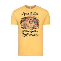 Vintage Mustard life is better with a golden retriever Vintage Tee - JahusDesignShop