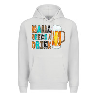 Dove Grey Mama Needs a Drink Premium Hoodie - CowCowDesign