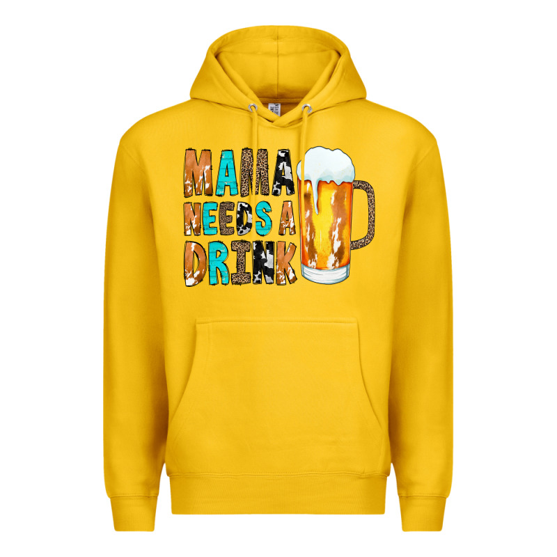 Mama Needs A Drink Premium Hoodie by CowCowDesign | Teevron