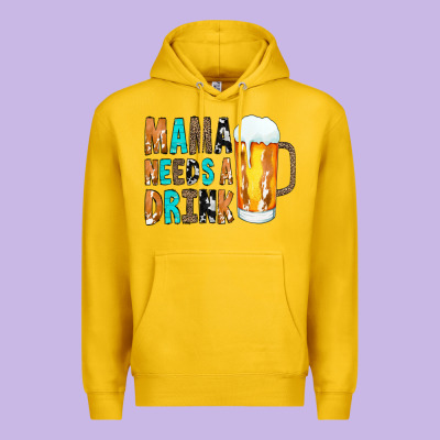 Mama Needs A Drink Premium Hoodie Designed By Cowcowdesign