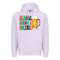 Lilac Mama Needs a Drink Premium Hoodie - CowCowDesign