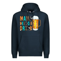 Navy Mama Needs a Drink Premium Hoodie - CowCowDesign