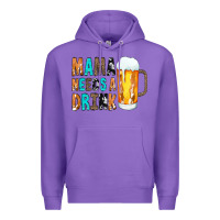 Purple Mama Needs a Drink Premium Hoodie - CowCowDesign