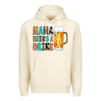 Sandshell Mama Needs a Drink Premium Hoodie - CowCowDesign