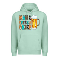 Seafoam Mama Needs a Drink Premium Hoodie - CowCowDesign