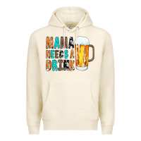 Tofu Mama Needs a Drink Premium Hoodie - CowCowDesign