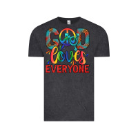 Vintage Black Lgbtq God Loves Everyone With Unicorn Vintage Tee - BundleAndBundleShop