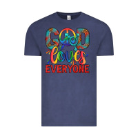 Vintage Denim Lgbtq God Loves Everyone With Unicorn Vintage Tee - BundleAndBundleShop