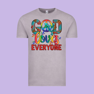 Lgbtq God Loves Everyone With Unicorn Vintage Tee Designed By Bundleandbundleshop