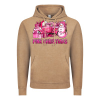 Vintage Coffee Pink Christmas Truck Vintage Hoodie - BundleAndBundleShop