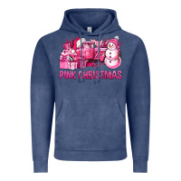 Vintage Denim Pink Christmas Truck Vintage Hoodie - BundleAndBundleShop
