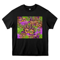 Black mardi gras carnival masks and fleur de lis Heavy Core Tee - Jasminsmagicworld