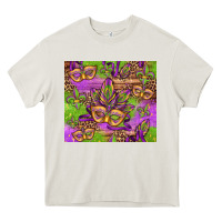 Cream mardi gras carnival masks and fleur de lis Heavy Core Tee - Jasminsmagicworld