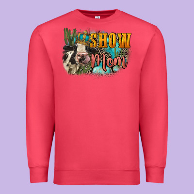 Show Mom Cow Mother's Day Premium Sweatshirt Designed By Fadigitalartstudio
