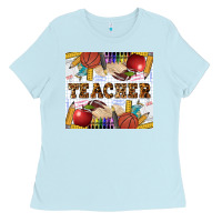 Baby Blue Western Teacher Ladies Tee - LillyAllenDesigns