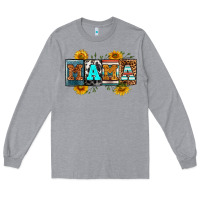 Heather Grey license letters western mama Long Sleeve Tee - RanaPortraitStore