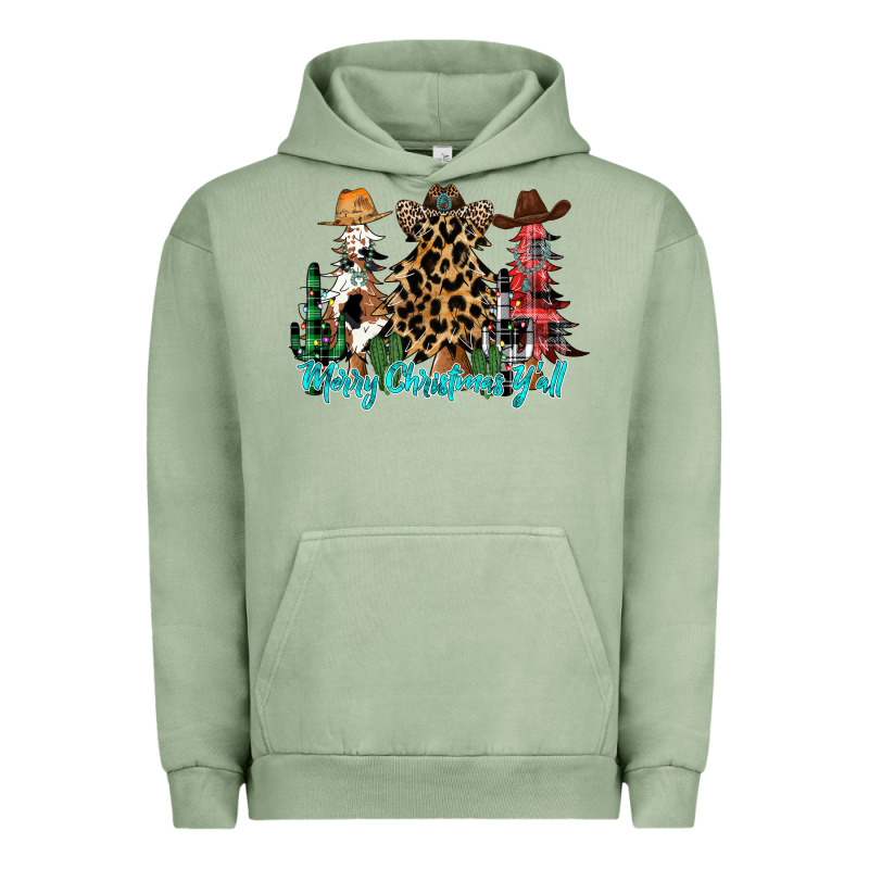 Merry Christmas Y'all Christmas Trees Urban Hoodie by CowhideDigitalArt | Teevron