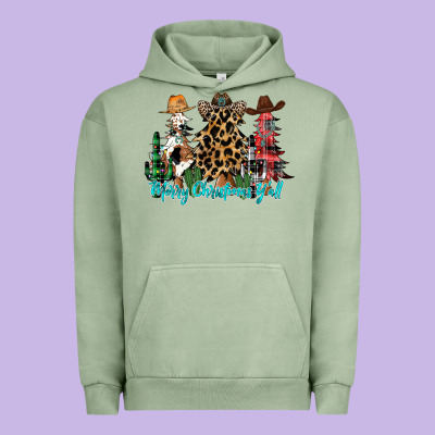 Merry Christmas Y'all Christmas Trees Urban Hoodie Designed By Cowhidedigitalart