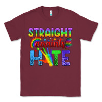 Burgundy Straight Againts Hate Classic Tee - BundleAndBundleShop