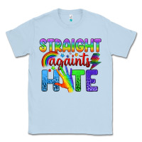 Dusty Blue Straight Againts Hate Classic Tee - BundleAndBundleShop