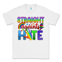White Straight Againts Hate Classic Tee - BundleAndBundleShop