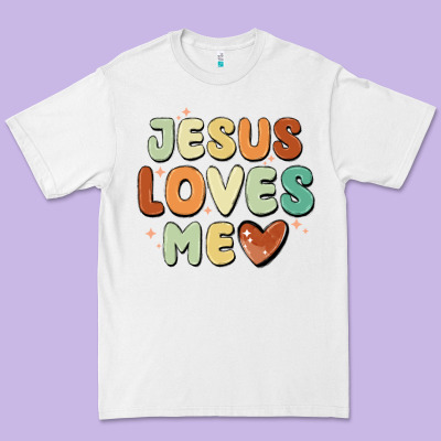 Jesus Loves Me Premium Tee Designed By Maliassmallbusiness